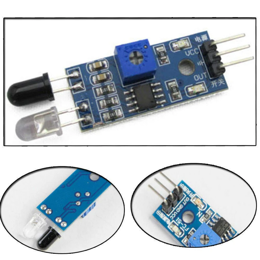 IR Proximity Sensor for Obstacle Sensing and Line Follower Robots